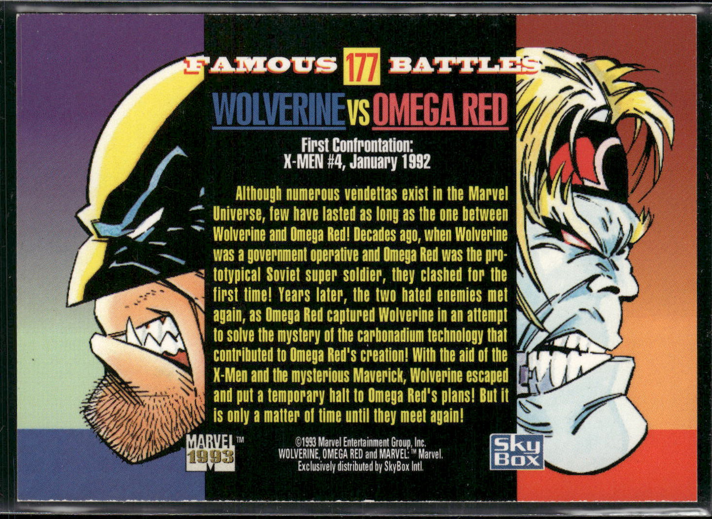 1993 SkyBox Marvel Universe #177 Wolverine / Omega Red