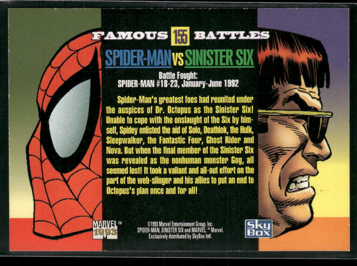 1993 SkyBox Marvel Universe #155 Spider-Man / Sinister Six