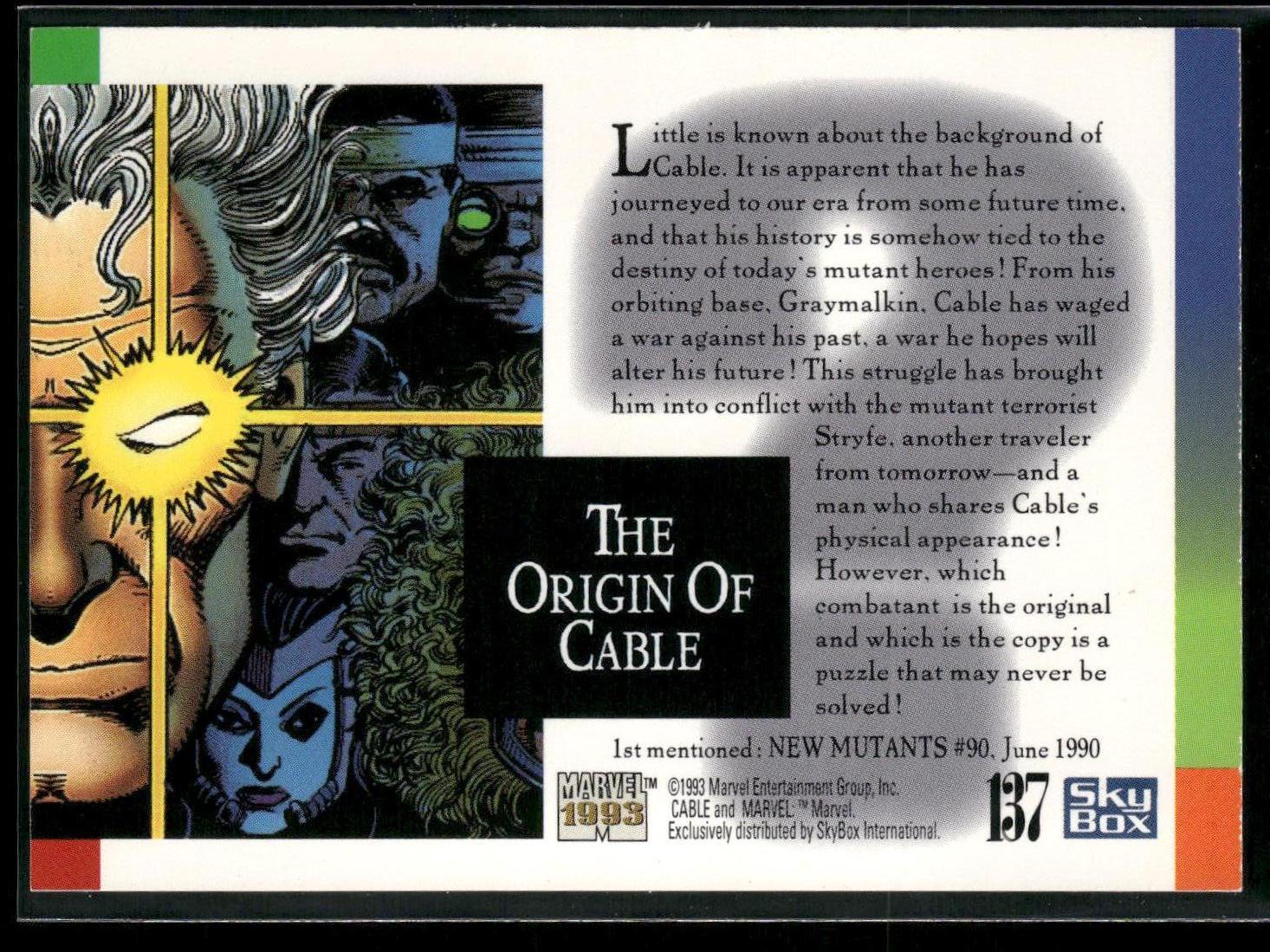1993 SkyBox Marvel Universe #137 The Origin of Cable