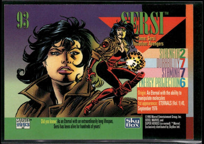 1993 SkyBox Marvel Universe #93 Sersi