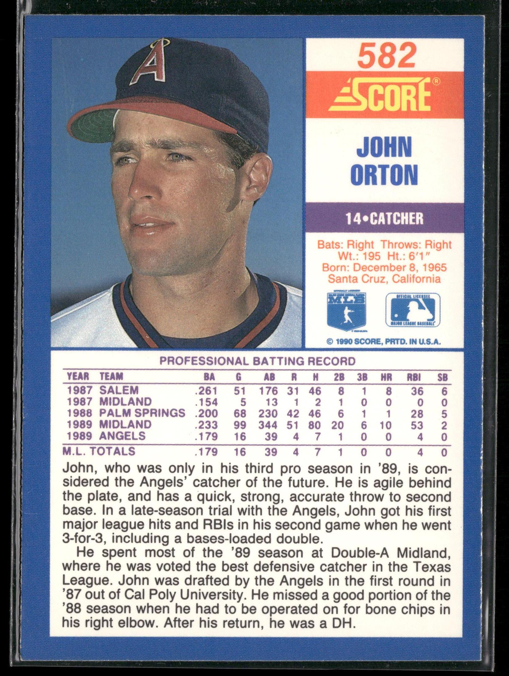 1990 Score #582 John Orton