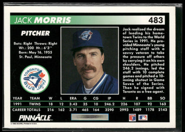 1992 Pinnacle #483 Jack Morris