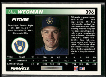 1992 Pinnacle #396 Bill Wegman