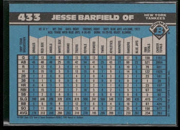 1990 Bowman #433 Jesse Barfield