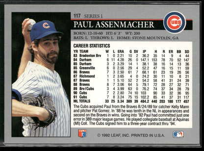 1992 Leaf #117 Paul Assenmacher