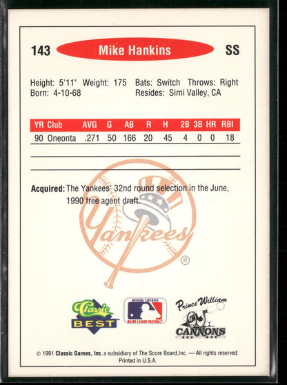 1991 Classic Best #143 Mike Hankins