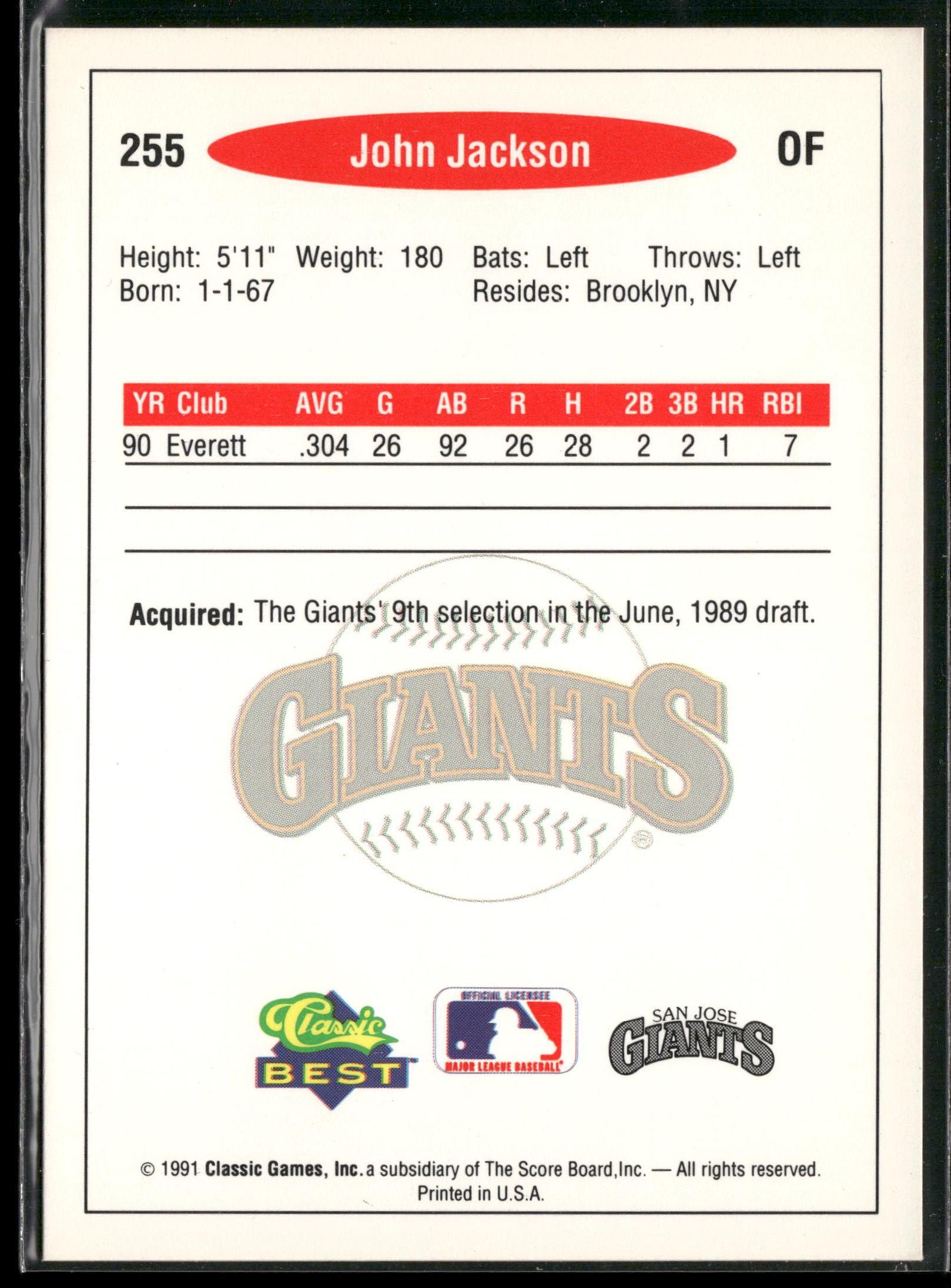 1991 Classic Best #255 John Jackson