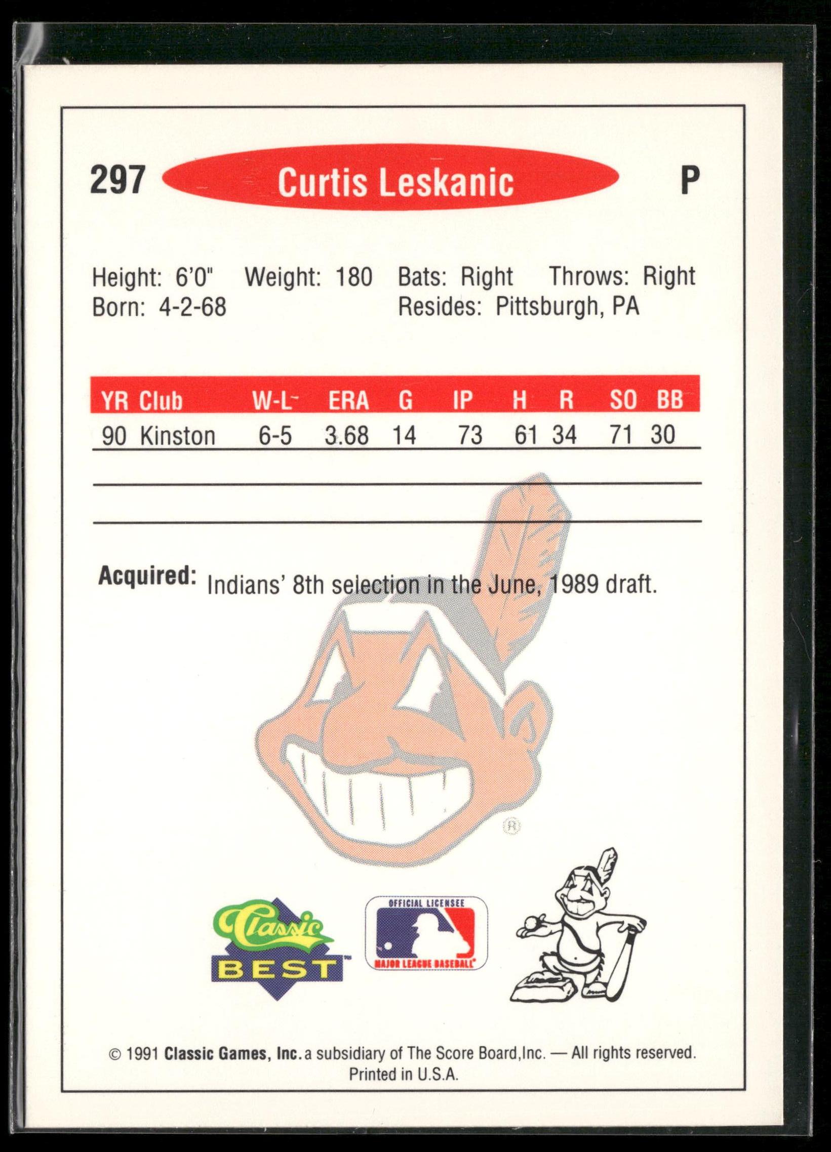 1991 Classic Best #297 Curtis Leskanic