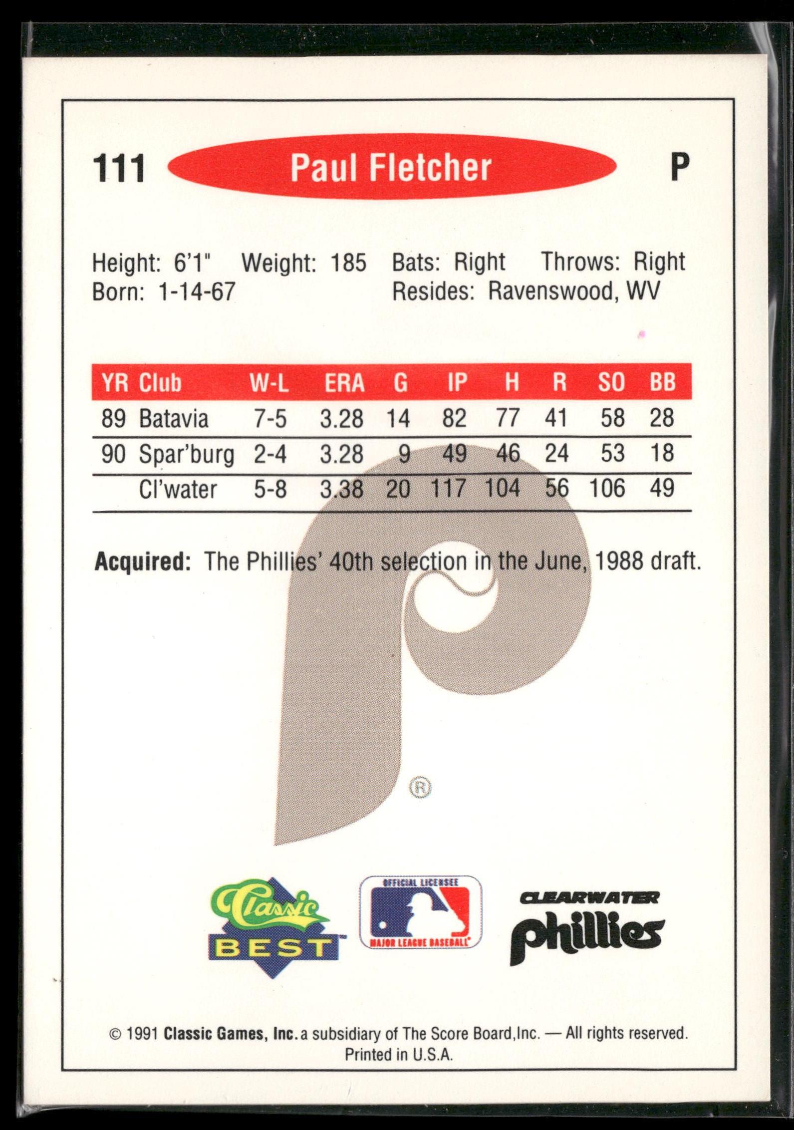 1991 Classic Best #111 Paul Fletcher