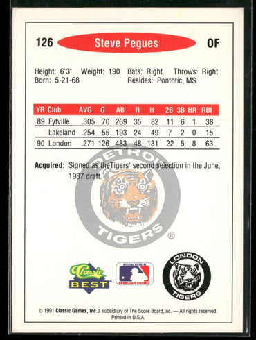 1991 Classic Best #126 Steve Pegues