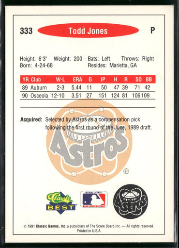 1991 Classic Best #333 Todd Jones