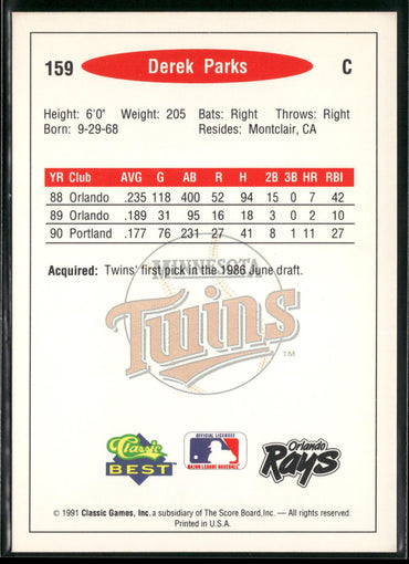 1991 Classic Best #159 Derek Parks
